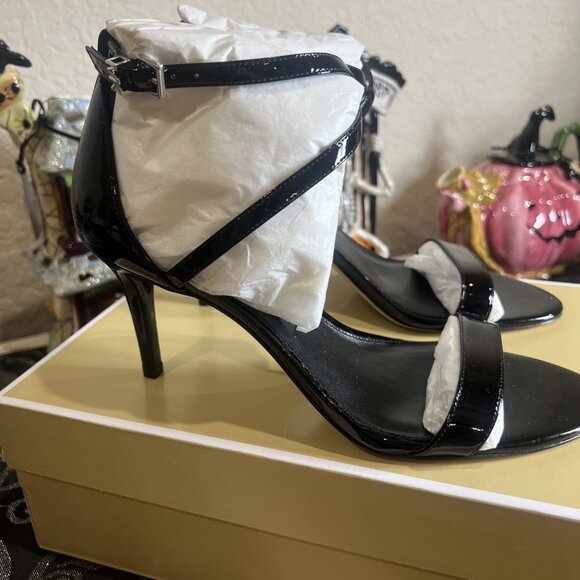 MICHAEL KORS Ava Black Patent Leather Strappy Sandal Size 7M And 9M Available - Picture 2 of 7